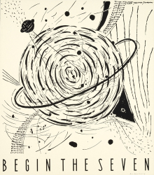 ©hiroki taniguchi 1983<br>「BEGIN THE SEVEN」グループ展ポスター<br>600×500mm