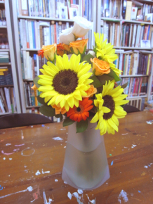 みんなが花をプレゼントして<br>くれました!